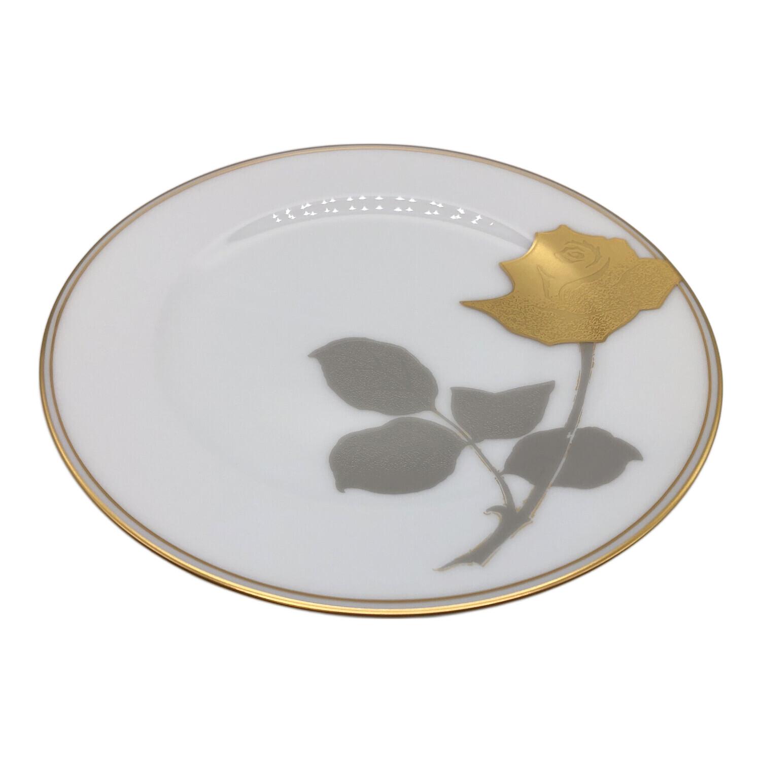 大倉陶園 (オオクラトウエン) デザート皿 △/20cm 金蝕バラ