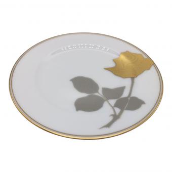 大倉陶園 (オオクラトウエン) デザート皿 ▲/20cm 金蝕バラ