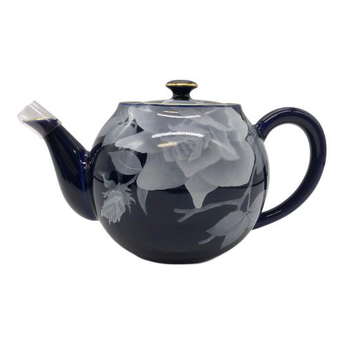 香蘭社 (コウランシャ) ルリ薔薇・茶の間揃 ▲ 急須1・湯呑み2セット