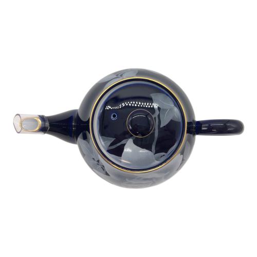 香蘭社 (コウランシャ) ルリ薔薇・茶の間揃 ▲ 急須1・湯呑み2セット