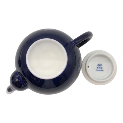 香蘭社 (コウランシャ) ルリ薔薇・茶の間揃 ▲ 急須1・湯呑み2セット