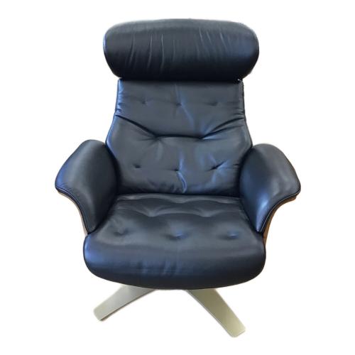 ニトリ リクライニングチェアー ブラック オットマン付 本革 MARSHAL