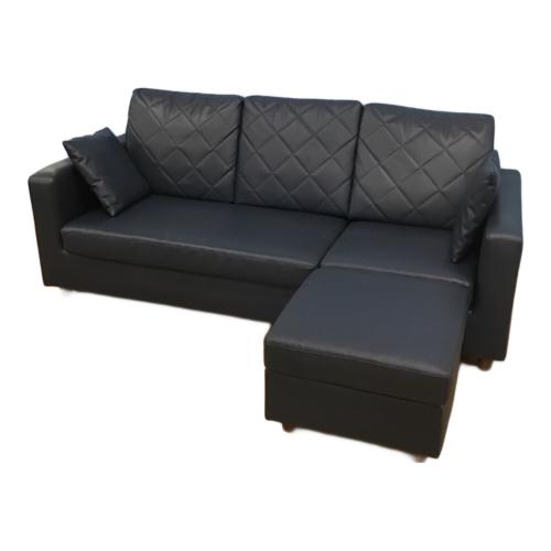 3人掛けソファー オットマン付 ネイビー