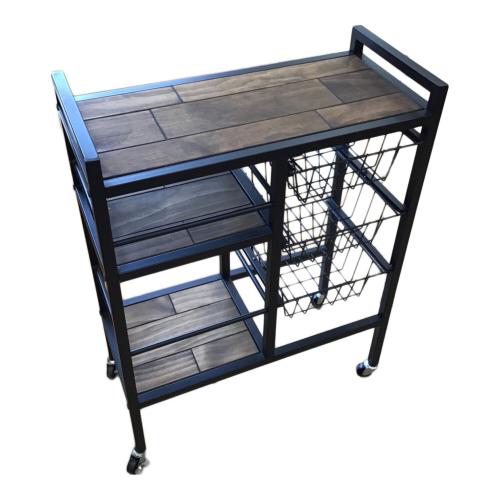 BBファニシング キッチンラック ブラウン×ブラック 194 キャスター付 GRW-600