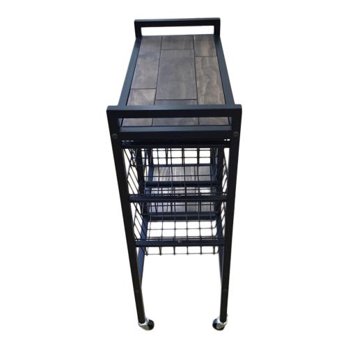 BBファニシング キッチンラック ブラウン×ブラック 194 キャスター付 GRW-600