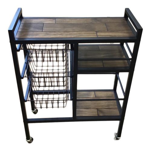 BBファニシング キッチンラック ブラウン×ブラック 194 キャスター付 GRW-600