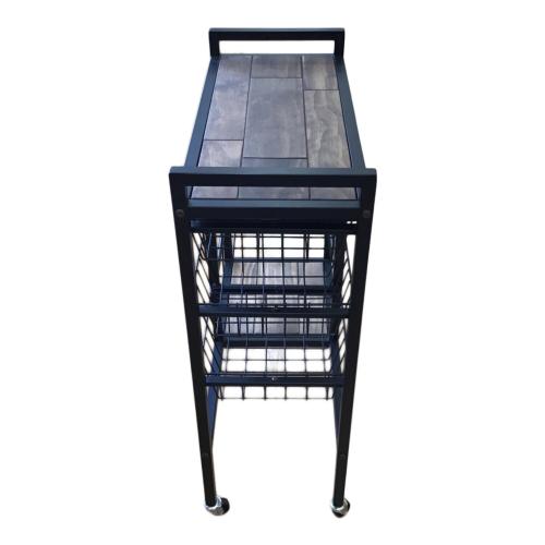 BBファニシング キッチンラック ブラウン×ブラック 194 キャスター付 GRW-600