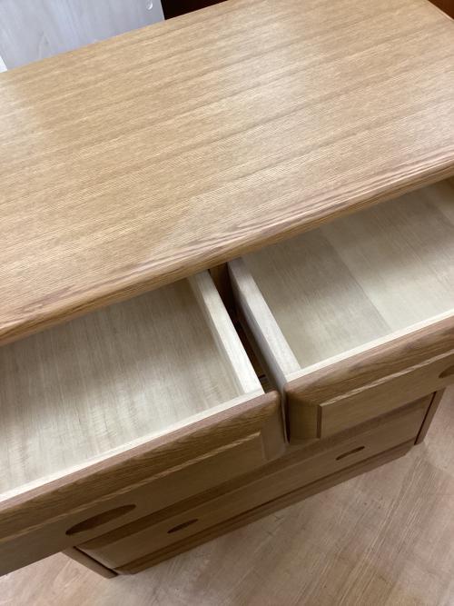 出雲木工 (イズモモッコウ) ローチェスト ナチュラル 5段 ナラ材