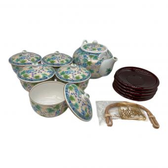 茶托付茶器セット 銀彩ぶどう ▲