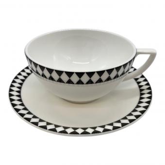 Wedgwood (ウェッジウッド) カップ&ソーサー ホワイト×ブラック ▲ JASUPER CONRAN MOSAIC