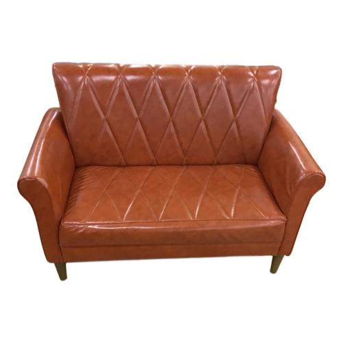 2人掛けソファー ブラウン 193 合皮