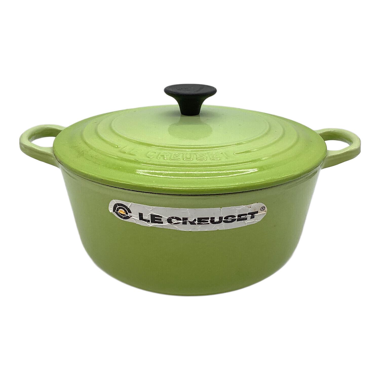 ルクルーゼ　ココット・ロンドグリーン　両手鍋　鍋　22cm　未使用品 LE CREUSET (ルクルーゼ) 両手鍋 グリーン 22㎝ ココット・ロンド