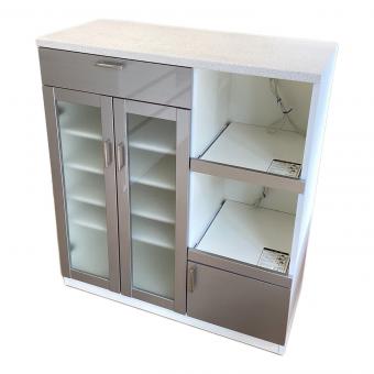 レンジ台 グレー 27 2枚扉 引き出し付