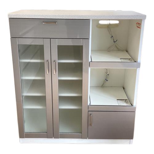 レンジ台 グレー 27 2枚扉 引き出し付