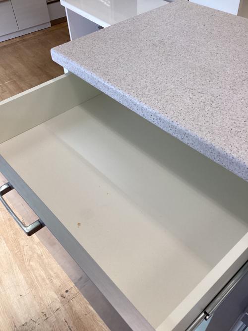 レンジ台 グレー 27 2枚扉 引き出し付