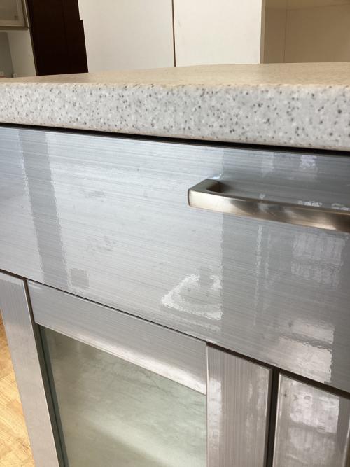 レンジ台 グレー 27 2枚扉 引き出し付