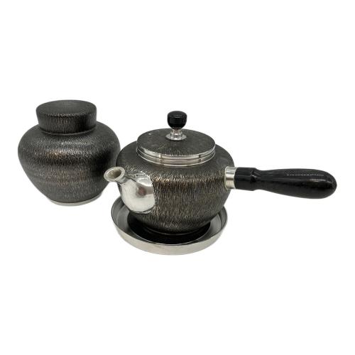 錫半 (スズハン) 茶器揃 ▲ 嵯峨野 急須・茶托・茶さじ・茶壺・瓶座