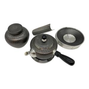 錫半 (スズハン) 茶器揃 ▲ 嵯峨野 急須・茶托・茶さじ・茶壺・瓶座