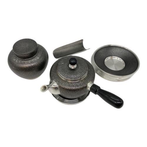 錫半 (スズハン) 茶器揃 ▲ 嵯峨野 急須・茶托・茶さじ・茶壺・瓶座