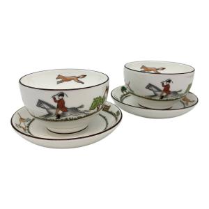 Wedgwood (ウェッジウッド) カップ&ソーサー ▲ ハンティングシーン 2Pセット