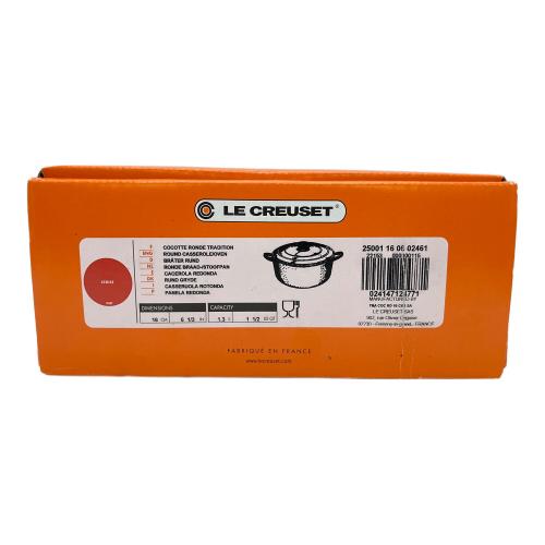 LE CREUSET (ルクルーゼ) 両手鍋 16cm レッド ココット・ロンド