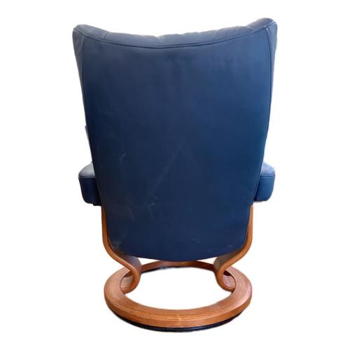 Ekornes (エコーネス) オットマン付き1人掛けソファー ストレスレスコンサル ネイビー×ブラウン