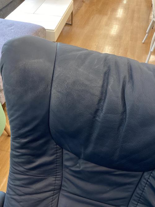 Ekornes (エコーネス) オットマン付き1人掛けソファー ストレスレスコンサル ネイビー×ブラウン