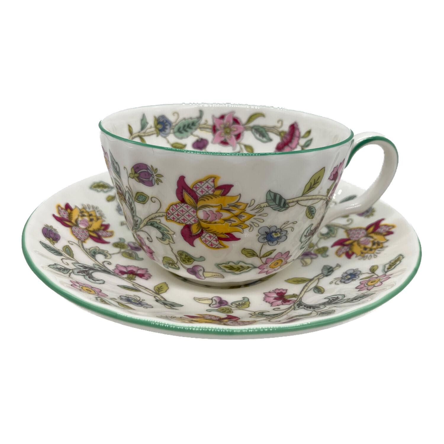 MINTON (ミントン) カップ&ソーサー 花柄/ホワイト×グリーン