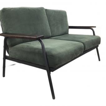 2人掛けソファー 261 幅:約135㎝ グリーン×ブラウン×ブラック