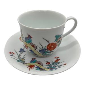 十四代柿右衛門 (ジュウヨンダイカキエモン) カップ&ソーサー 錦菊鳥文