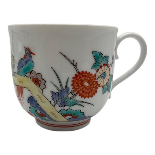 十四代柿右衛門 (ジュウヨンダイカキエモン) カップ&ソーサー 錦菊鳥文