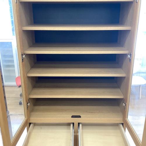 LEGNATEC (レグナテック) 食器棚 横幅78.3 奥行46 高さ190(cm) ナチュラル×ブラック メリッサ80