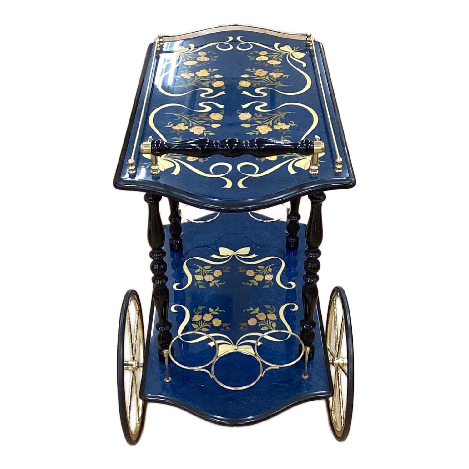 【トレファク神戸新長田】イタリア製のキッチンワゴン入荷しました！！【取りに来れる方限定】 キッチンワゴン イタリア製 ブルー×ゴールド｜トレファクONLINE