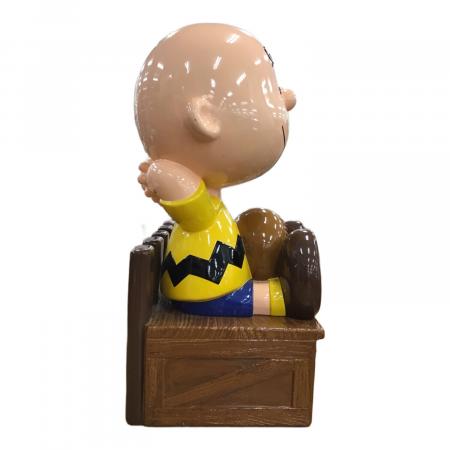 【激レア】チャーリー　ブラウン　台座付き　BIG フィギュア　レジン製ピーナッツ PEANUTS (ピーナッツ) ベンチ ブラウン チャーリーブラウン