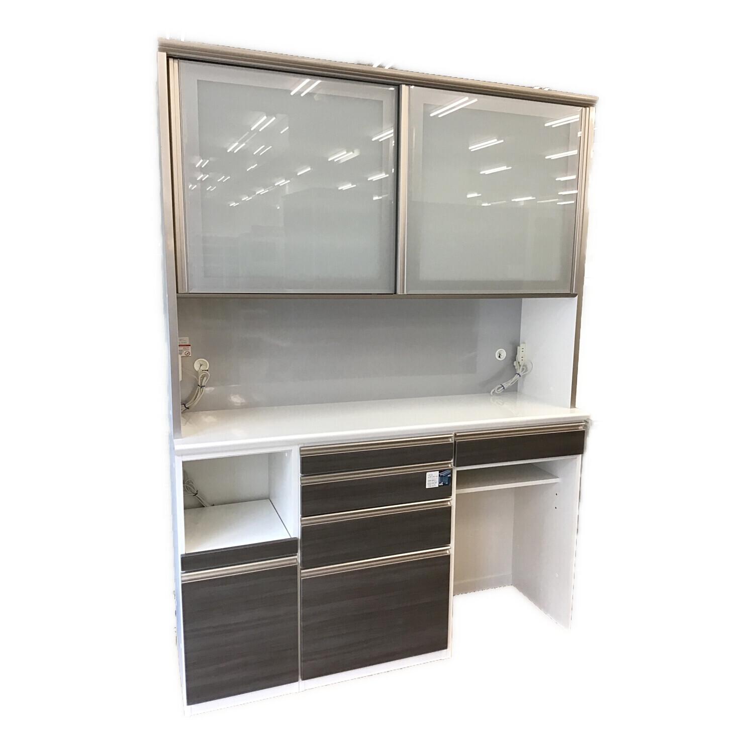 松田家具 (マツダカグ) レンジボード 1600 ホワイト×グレー ダーウィン