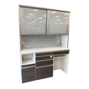 松田家具 (マツダカグ) レンジボード 1600 ホワイト×グレー ダーウィンレンジ