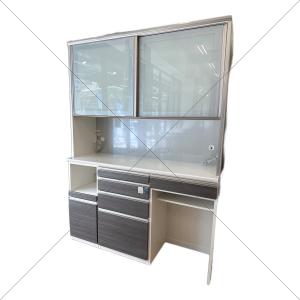 松田家具 (マツダカグ) レンジボード 1600 ホワイト×グレー ダーウィンレンジ