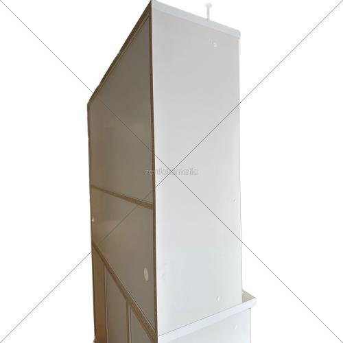 松田家具 (マツダカグ) レンジボード 1600 ホワイト×グレー ダーウィンレンジ