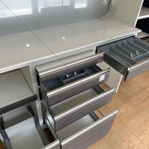 松田家具 (マツダカグ) レンジボード 1600 ホワイト×グレー ダーウィンレンジ