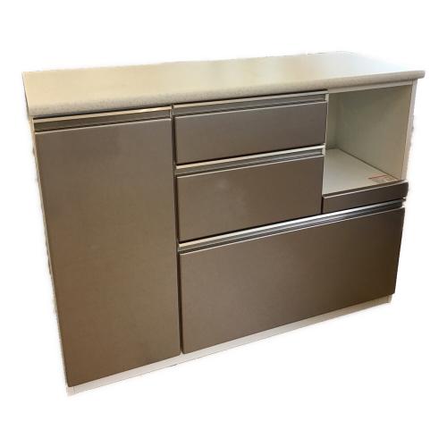 ニトリ キッチンカウンター シルバー×ホワイト アルミナ2 120CT