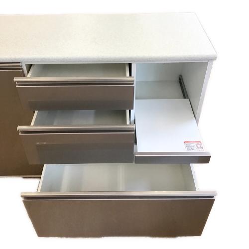 ニトリ キッチンカウンター シルバー×ホワイト アルミナ2 120CT