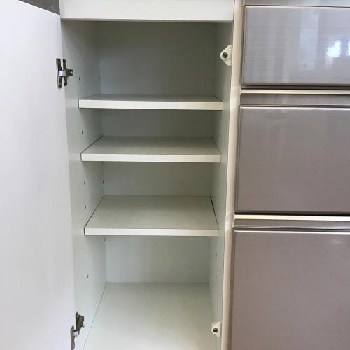 ニトリ キッチンカウンター シルバー×ホワイト アルミナ2 120CT