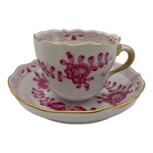 Meissen (マイセン) カップ&ソーサー デミタス/ピンク インドの華