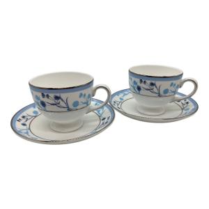 Wedgwood (ウェッジウッド) カップ&ソーサー ▲/青い花/銀