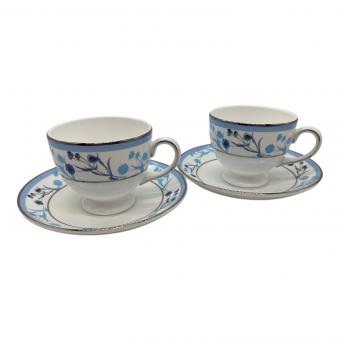 Wedgwood (ウェッジウッド) カップ&ソーサー ▲/青い花/銀