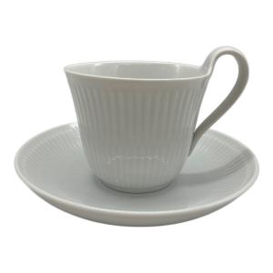 ROYAL COPENHAGEN (ロイヤル・コペンハーゲン) カップ&ソーサー ハイハンドルマグ ホワイトフルーテッド・プレイン