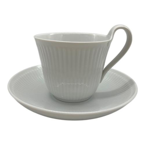 ROYAL COPENHAGEN (ロイヤル・コペンハーゲン) カップ&ソーサー ハイハンドルマグ ホワイトフルーテッド・プレイン