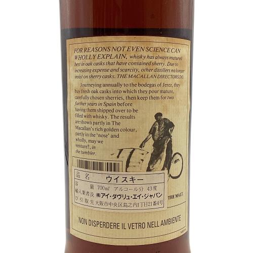 MACALLAN(マッカラン) マチュアード・イン・シェリーウッド 12年（イタリア向け）  旧ボトル ウィスキー700ml