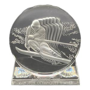 LALIQUE (ラリック) クリスタルオブジェ/ペーパーウェイト 1992年アルベールビルオリンピック記念 アルペンスキー 544/4000
