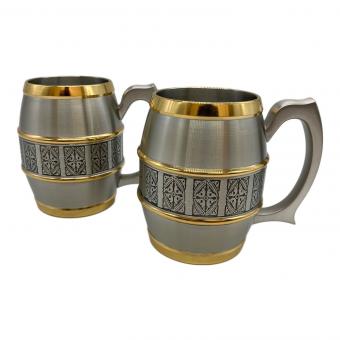 PENANG PEWTER マグカップ シルバー×ゴールド/スズ製